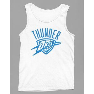 NEW Oklahoma City Thunder Monochrome Team Color Pop Logo Tank Top WHITE